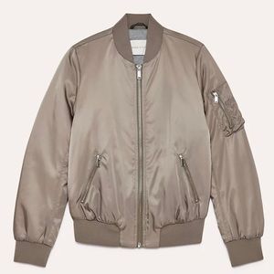 Aritzia Taupe Bomber Jacket